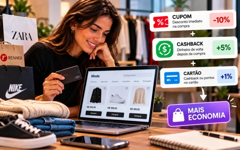 Como combinar cupom, cashback e cartão na mesma compra