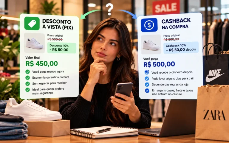 Cashback ou desconto à vista: qual vale mais