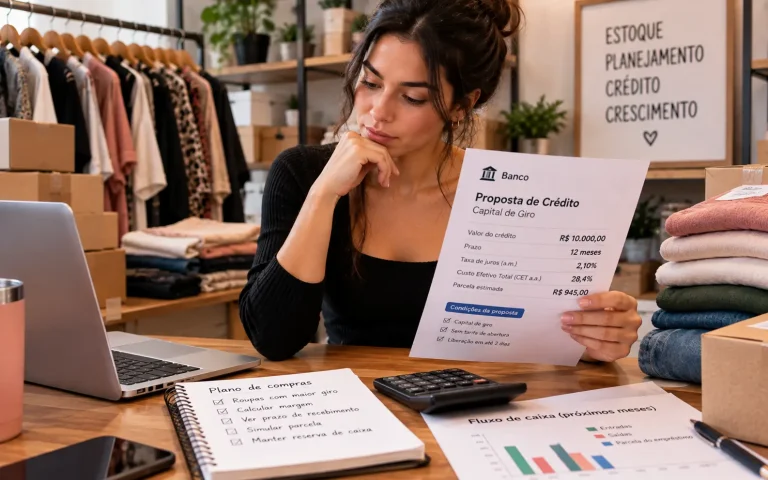 Empréstimo para capital de giro de pequena revenda